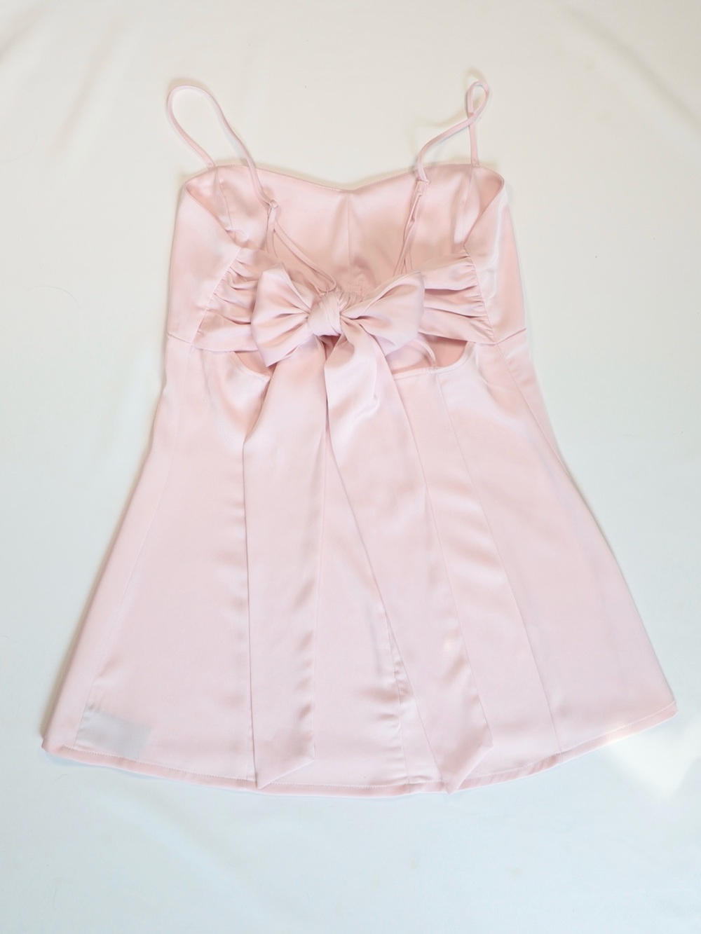 Urban Outfitters Satin Mini Dress with Bow Detail | Pink Size Medium